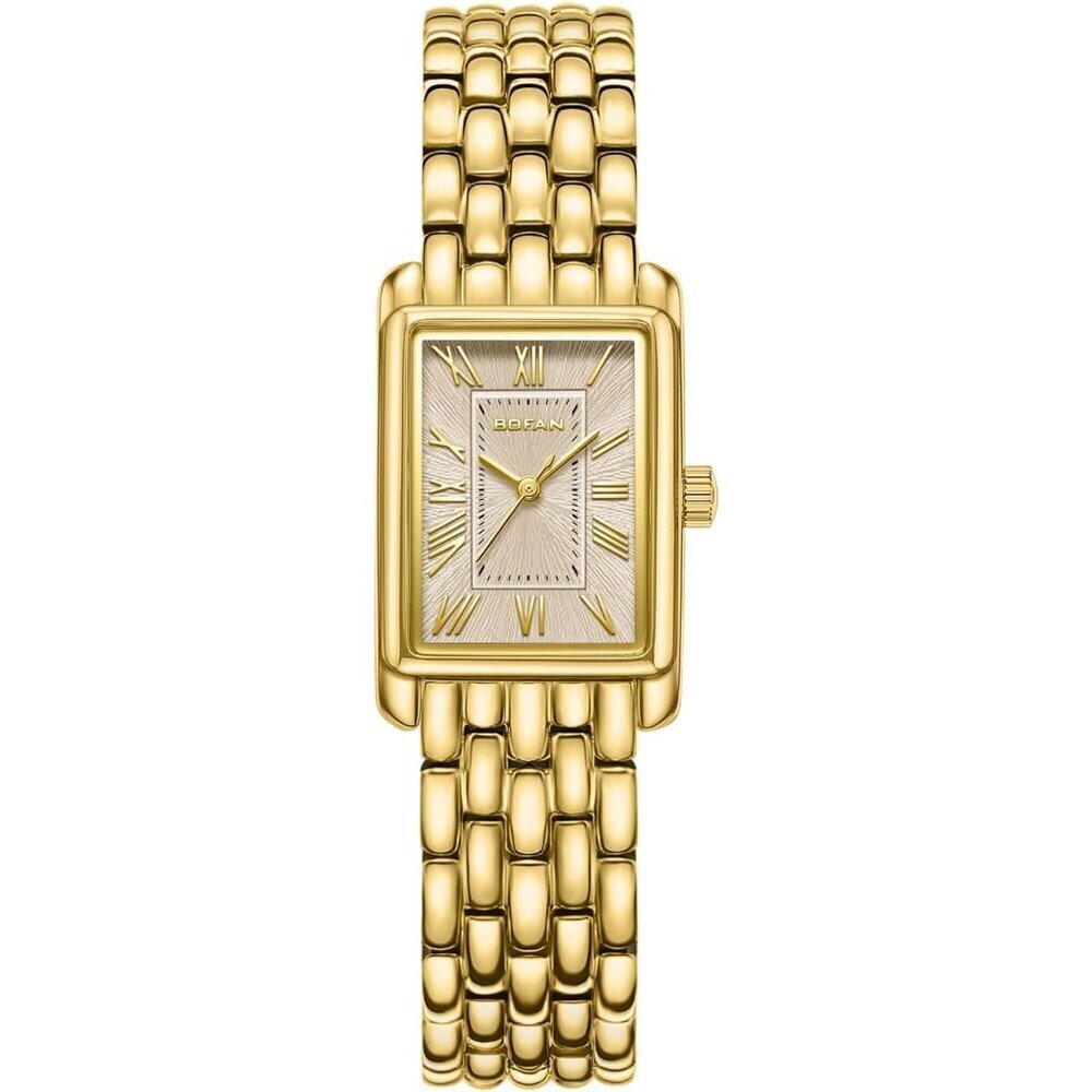 Women’s Gold Watch Vintage Bracelet Rectangular Roman Dial Water Spr resistant